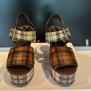 See By Chloé Tartan platform block heel, Clueless throwback